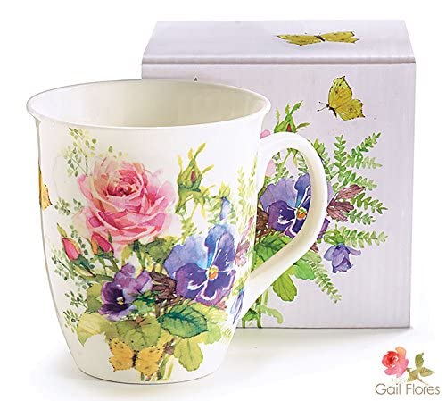 BURTON & BURTON Porcelain MUG ABUNDANT BLOOMS Holds 16 oz.