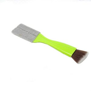yueton double ended portable cleaning brush mini hand held magic brush duster for house, car, office (light green)