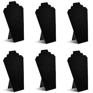 twing black velvet necklace jewelry display organizer stand 6pcs/pack, 12.5inches