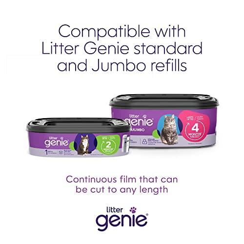 Litter Genie Standard Pail (Silver) | Cat Litter Box Waste Disposal System for Odor Control | Includes 1 Square Refill Bag