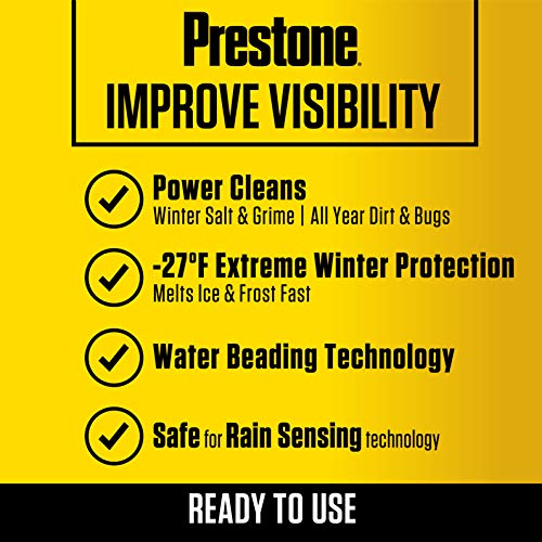 Prestone AS658 Deluxe 2-in-1 Windshield Washer Fluid, 1 Gallon