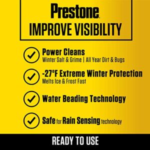 Prestone AS658-6PK Deluxe 3-in-1 Windshield Washer Fluid, 1 Gallon (Pack of 6)