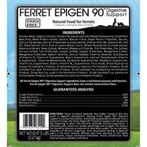 Wysong Ferret Epigen 90 Digestive Support - Starch Free Dry Natural Food for Ferrets,5 Pound (Pack of 4)