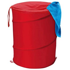 art moon peppy pop-up foldable laundry hamper polyester 57l d13.5 h20, red