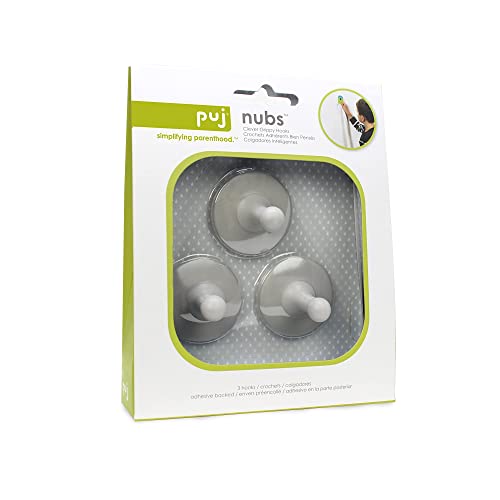 Puj Peel 'n Stick Adhesive Hooks (Grey 3-Pack)