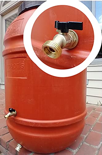 RAINPAL RBS005 Brass Water Container/Rain Barrel Quarter Turn Spigot(LF Compliant, for Open TOP Barrels)