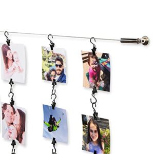 Wallniture Multipurpose Hanging and Photo Clip for Art and Crafts, Wall Decor, 0.5" Steel Black Set of 48 Clips