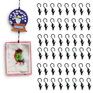 Wallniture Multipurpose Hanging and Photo Clip for Art and Crafts, Wall Decor, 0.5" Steel Black Set of 48 Clips