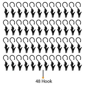 Wallniture Multipurpose Hanging and Photo Clip for Art and Crafts, Wall Decor, 0.5" Steel Black Set of 48 Clips