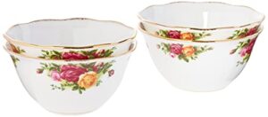 royal albert old country roses bowls set of 4, 4.3"