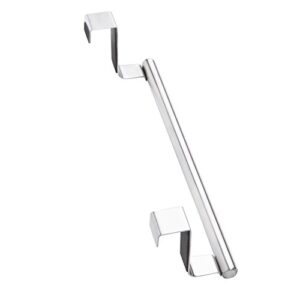 Mziart Modern Towel Bar with Hooks for Bathroom and Kitchen, Brushed Stainless Steel Towel Hanger Over Cabinet (9 inch)