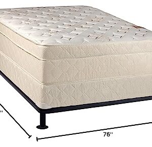 Spring Coil 13-Inch Extra Firm Foam Encased Eurotop Hybrid Mattress & 8" Wood Traditional Box Spring/Foundation Set, King, Black