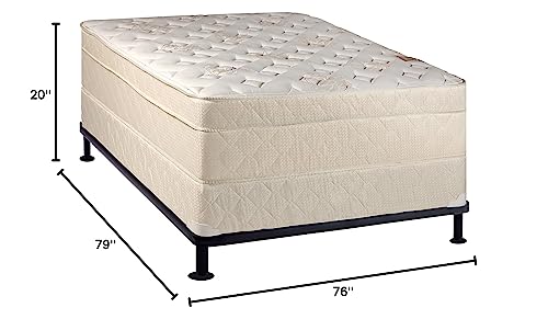 Spring Coil 13-Inch Extra Firm Foam Encased Eurotop Hybrid Mattress & 8" Wood Traditional Box Spring/Foundation Set, King, Black