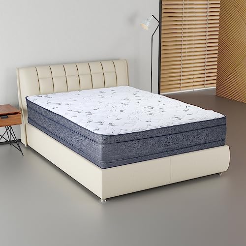 Spring Coil 13-Inch Extra Firm Foam Encased Eurotop Hybrid Mattress & 8" Wood Traditional Box Spring/Foundation Set, King, Black