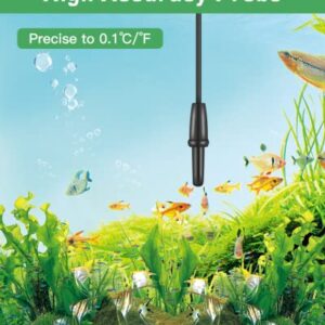 Zacro Petbank Digital Aquarium Thermometer, Fish Tank Thermometer, Water Thermometer with Large LCD Display, Reptile Thermometer for Fish Tank Water Terrarium