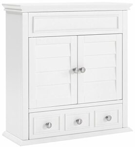crosley furniture lydia bathroom wall cabinet, white