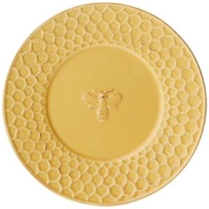 boston international embossed stoneware plate, 8-inch diameter, honeycomb