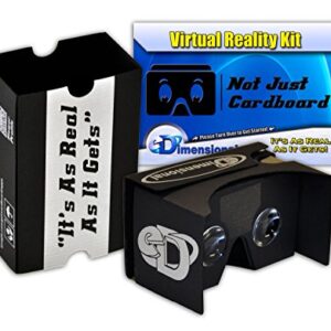 V2 The Complete Google Cardboard Kit Version 2.0 Virtual Reality Headset with Head-Strap, Video Instructions and VR Portal with Touch Button - for iPhone and Android (Black) by Not Just Cardboard