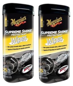 meguiar's g4000 supreme shine hi-gloss wipes (25 wipes) (2 pack)