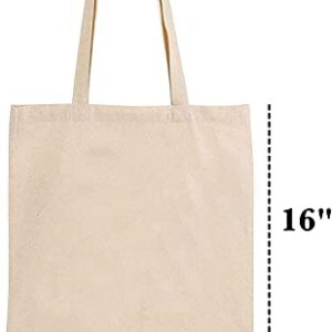 Georgiabags 3 Pack Reusable Canvas Tote Bags, Everyday Grocery Shopping Totes, Natural Color Cotton Bags