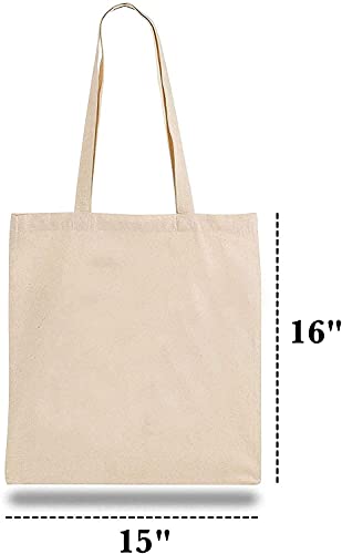 Georgiabags 3 Pack Reusable Canvas Tote Bags, Everyday Grocery Shopping Totes, Natural Color Cotton Bags