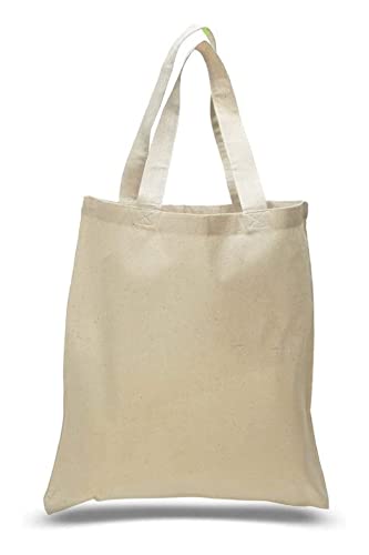 Georgiabags 3 Pack Reusable Canvas Tote Bags, Everyday Grocery Shopping Totes, Natural Color Cotton Bags