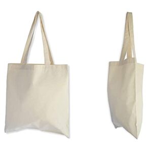 Georgiabags 3 Pack Reusable Canvas Tote Bags, Everyday Grocery Shopping Totes, Natural Color Cotton Bags