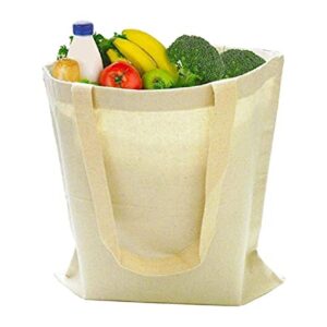 Georgiabags 3 Pack Reusable Canvas Tote Bags, Everyday Grocery Shopping Totes, Natural Color Cotton Bags