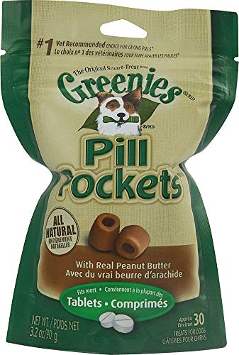 GREENIES Dog Tablet Pill Pockets Peanut Butter 3.2 Oz�, Pack of 2