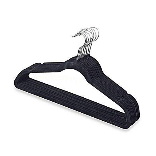 Only Hangers "Petite" Size Black Velvet Suit Hangers - 25 Pack