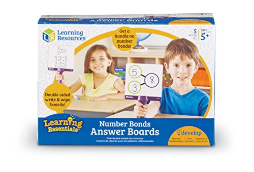 Learning Resources Double-sided Number Bonds Write-and-Wipe Answer Boards, Classroom Accessories, Set of 5, Ages 5+