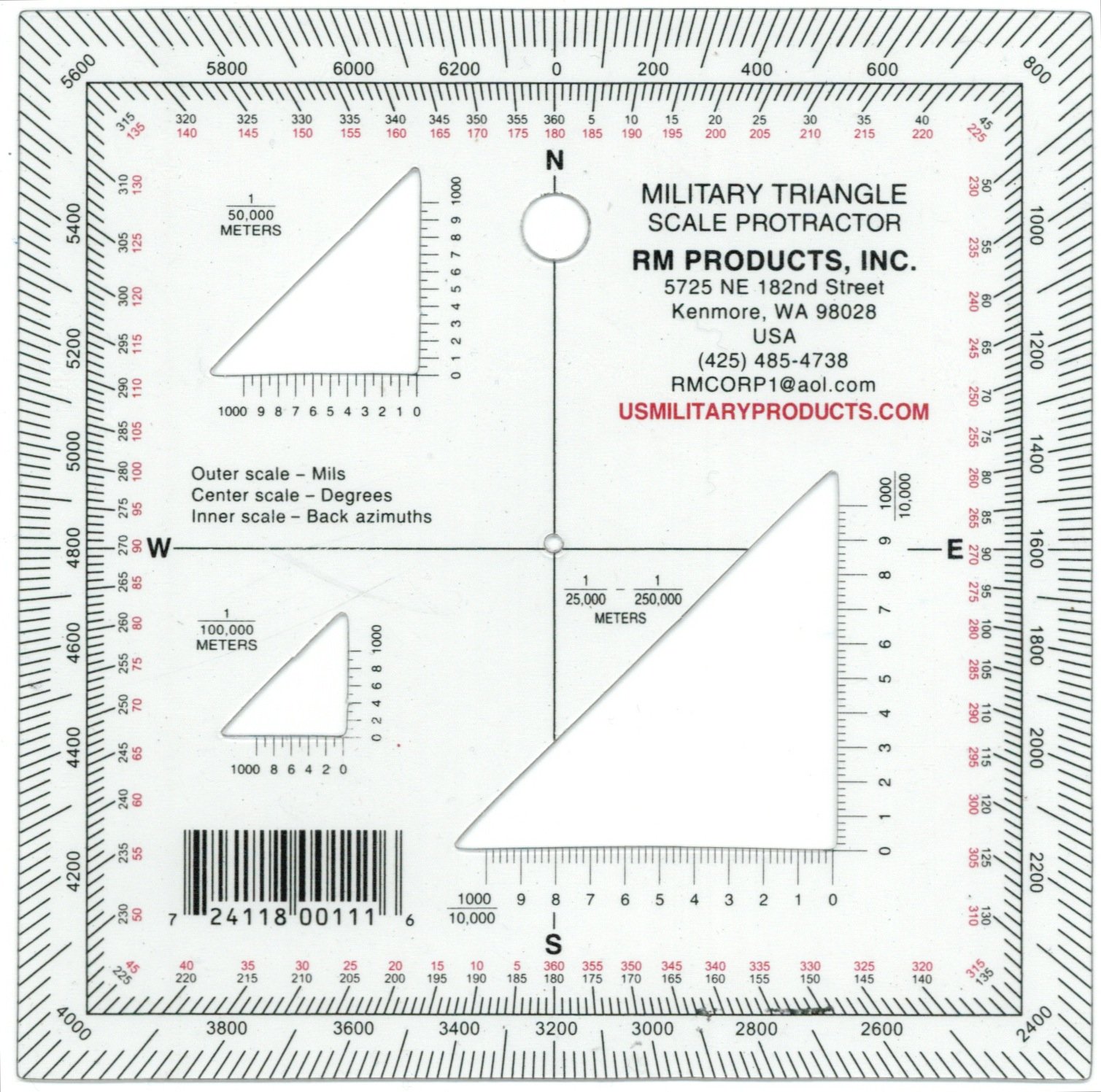 RM PRODUCTS Military Triangle Protractor