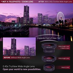 Xenvo Pro Lens Kit for iPhone and Android, Macro and Wide Angle Lens with LED Light and Travel Case