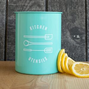 Now Designs Powder-Coated Steel Utensil Crock, Turquoise