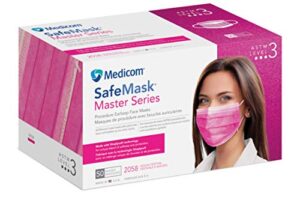 medicom 2051 safemask masters series masks, azalea festival/fuchsia (pack of 50)