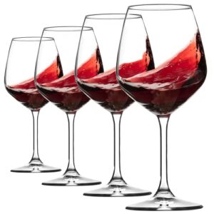 paksh novelty italian red wine glasses - 18 ounce - wine glass clear (set of 4)