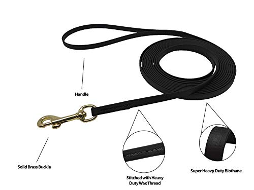 Viper Biothane Working Tracking Lead Leash Long Line for Dogs, Black