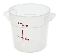 cambro rfs1pp190 round storage container 1 qt., 6 pack
