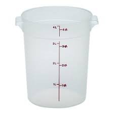 cambro rfs4pp190 round storage container 4 qt, 6 pack