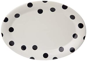 kate spade deco dot 14" oval serving platter, 2.95 lb, white