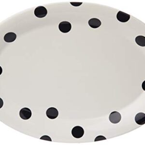 Kate Spade Deco Dot 14" Oval Serving Platter, 2.95 LB, White