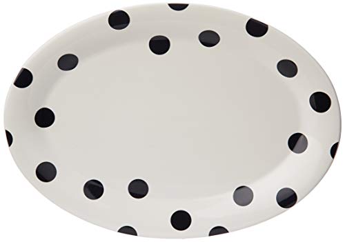 Kate Spade Deco Dot 14" Oval Serving Platter, 2.95 LB, White