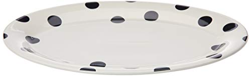 Kate Spade Deco Dot 14" Oval Serving Platter, 2.95 LB, White