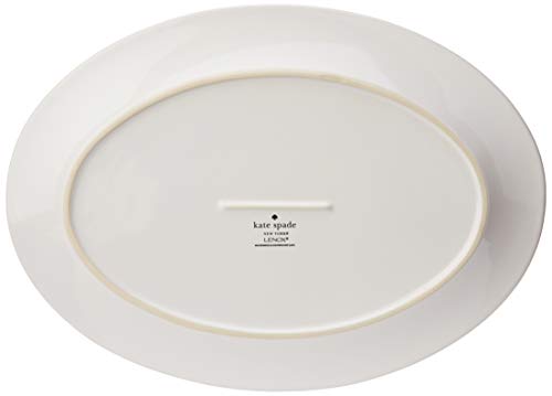 Kate Spade Deco Dot 14" Oval Serving Platter, 2.95 LB, White