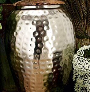 Deco 79 Contemporary Metal Abstract Decorative Jars, 7" x 7" x 16", Silver