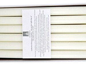 Cathedral Brand 51% Beeswax Short 4's Candles with Self-Fitting Ends, 7/8 Inch x 12 Inch, Box of 24