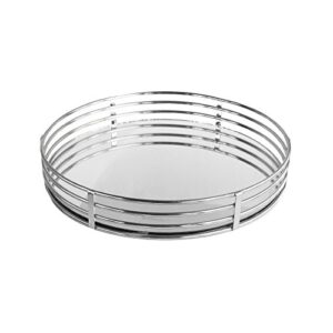 american atelier circle glass tray-silver, silver