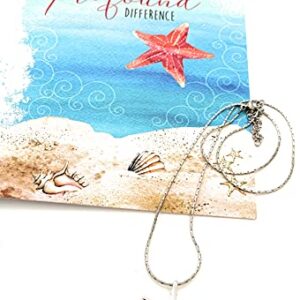 Smiling Wisdom - Starfish Story You Make A Profound Difference Greeting Card and Necklace Gift Set - Women (Simple Starfish)