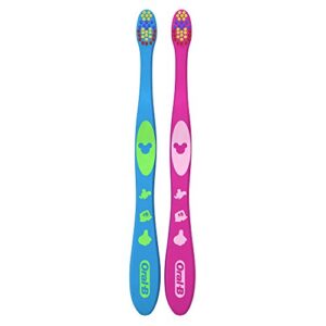 oral-b kid’s mickey and minnie soft bristles toothbrush 2 count