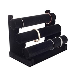 plixio velvet bracelet holder with three tier rack- bracelet stand for jewelry organization and display